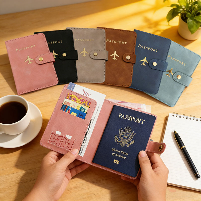 Card Top Loader - Porta Passaporto in Pelle con Cerniera